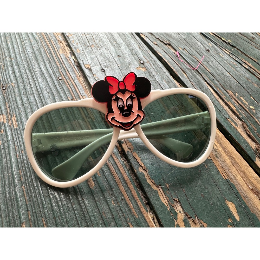 Vintage Walt Disney Co Minnie Mouse White Aviator Sunglasses Retro Kids A3800